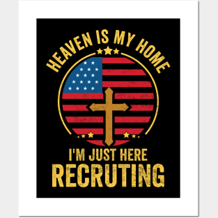 Heaven Is My Home Christian USA Religious Cross America Posters and Art